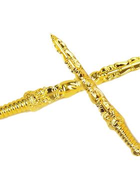 韦陀鞭法器金刚杵降魔杵锌合金长戬四楞锏打神鞭法器摆件配饰配件