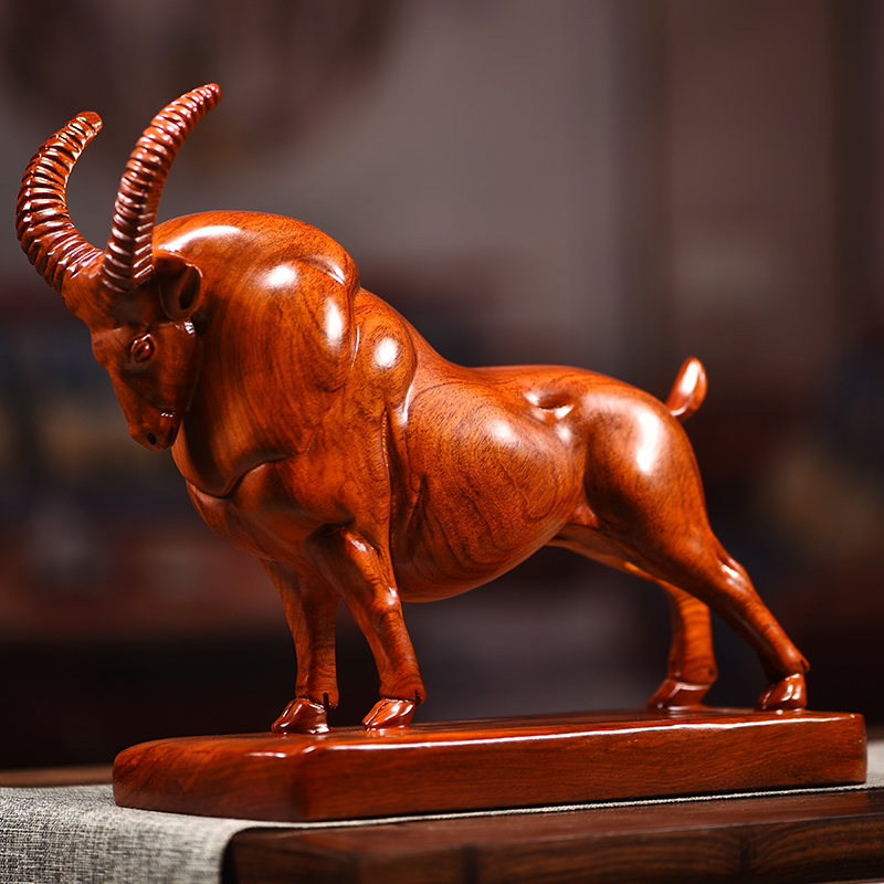 木雕摆件花梨木生肖羊摆件实木羊客厅办公桌电视柜木雕摆件羊送礼