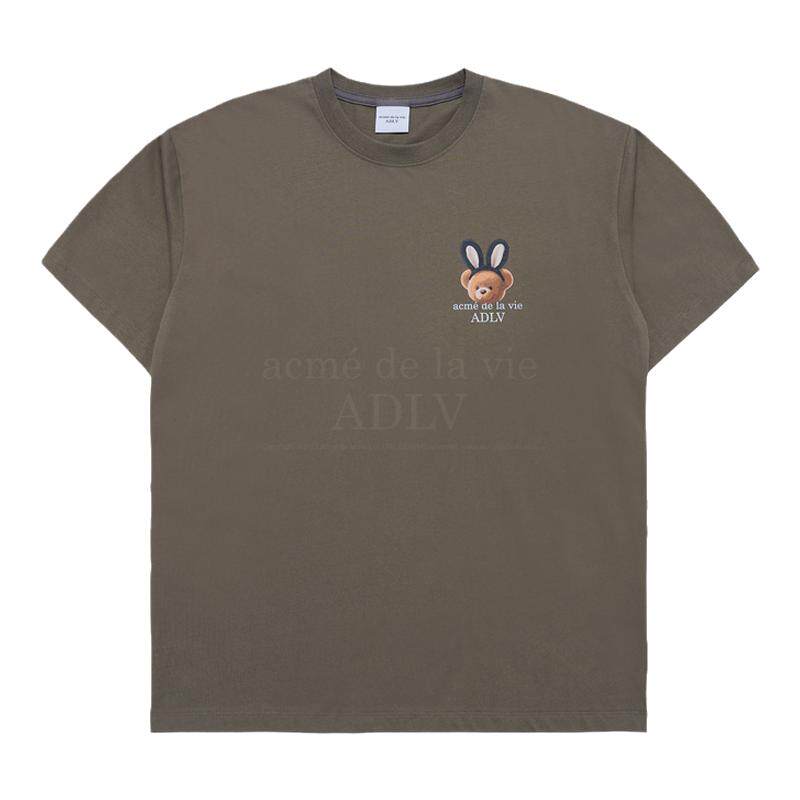 ADLV 夏季小熊兔子耳朵印花短袖T恤休闲男女生同款体恤上衣服装