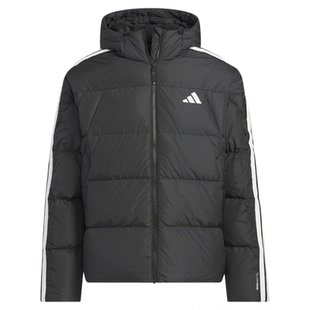 adidas阿迪达斯三条纹连帽短款羽绒服冬装男防风外套 KC2493