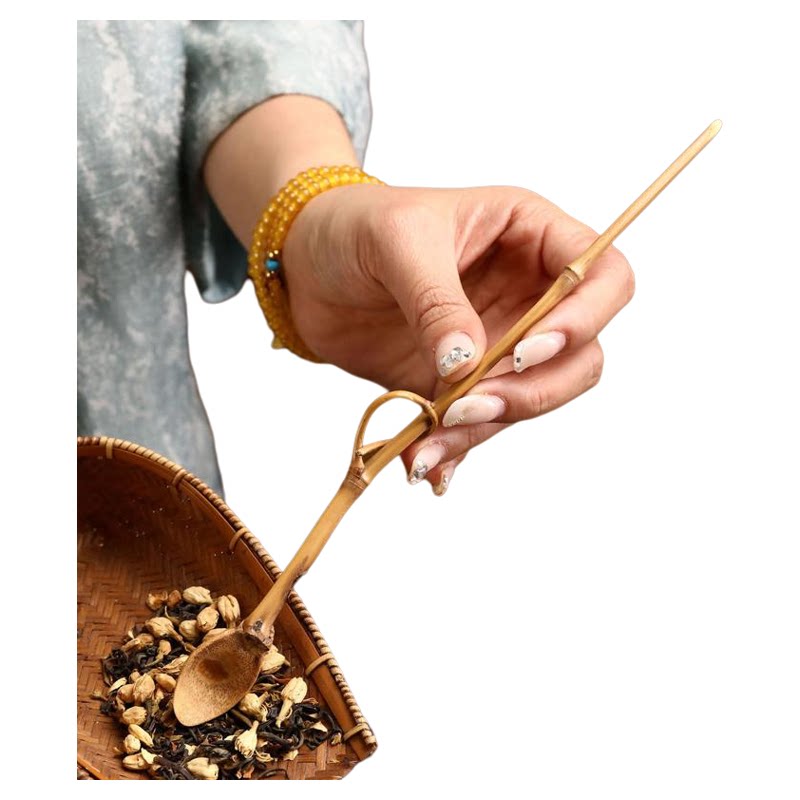 竹茶拨绕枝竹制茶扒茶耙茶针茶勺