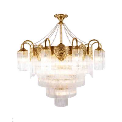 轻奢欧式风全铜卧室别墅水晶灯