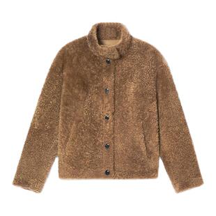 【周雨彤同款】PSALTER诗篇宽松立翻领皮草外套2025冬款