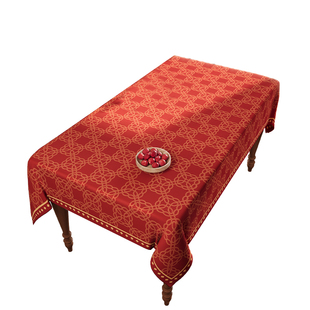 结婚茶几桌布防水免洗中式婚礼红色餐桌布客厅喜庆装饰长方形台布