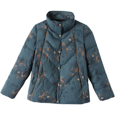 飘朵轻奢复古印花羽绒服