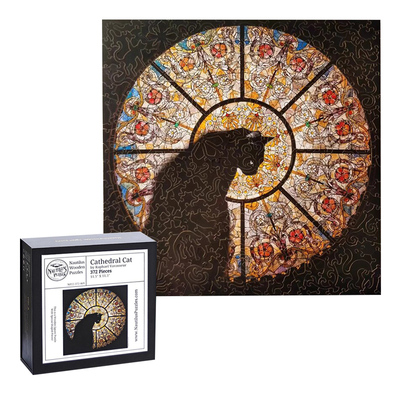 教堂猫拼图异形木质拼图