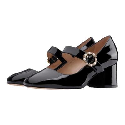 SW STUART PEARL BUCKLE 60 PUMP 优雅玛丽珍高跟鞋单鞋女