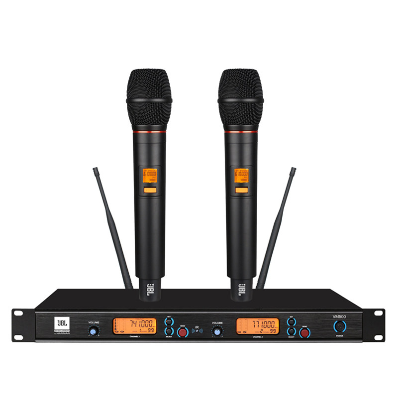 JBL VM500家用KTV无线麦克风一拖二防啸叫话筒U段舞台演出手持