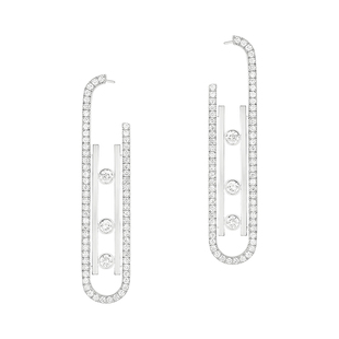 【新年礼物】MESSIKA/梅西卡Move 10th 18K白金玫瑰金耳环 小号款