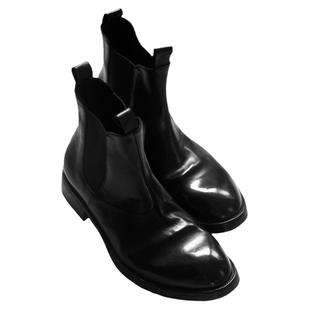 新锐 昱谷®英版水洗马皮切尔西靴 固特异手工短靴 小尖头绅士靴