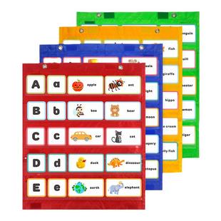 白板磁铁插卡口袋Magnetic Pocket Chart Squares幼儿园教师教具