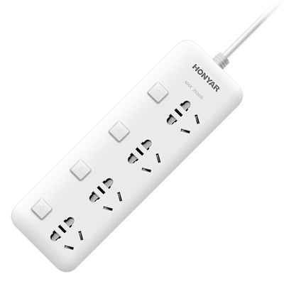 鸿雁家用插排拖线板带开关