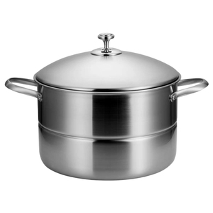 LUCUKU304不锈钢三层一体钢蒸锅家用汤锅一体成型加厚30cm/28cm