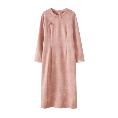 胖mm大码新中式显瘦旗袍连衣裙