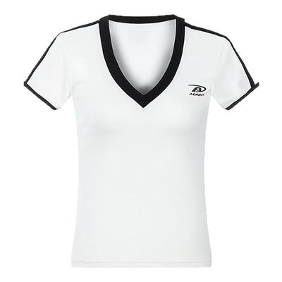 【Achock官方店】复古辣妹V领撞色短袖T恤女夏季运动修身显瘦上衣