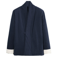 原创禅修冬季加厚汉服宽松棉花袄