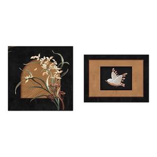 中古风卧室床头装饰画高级感法式复古餐厅壁画主卧房间背景墙挂画