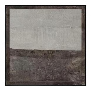 侘寂宅寂风民宿无框画酒店房间方形装饰画中古家居软装油画布挂画