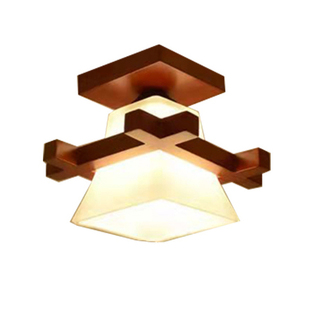 新中式实木过道阳台灯简约原木LED吸顶灯创意玄关红木客厅卧室灯