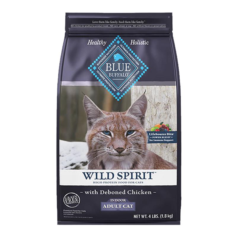 【李好直播】蓝挚BlueBuffalo全价高蛋白室内成猫粮含去骨鸡肉4磅