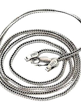 纯银复古女士百搭狐尾毛衣链