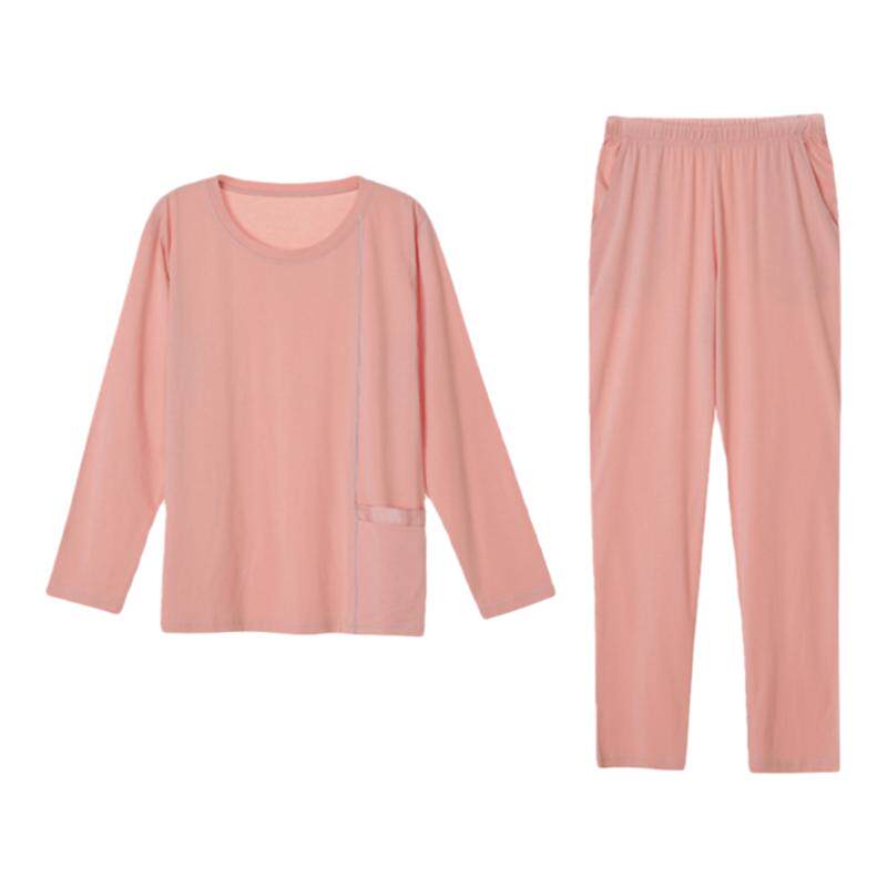 春秋新款高品质兰精莫代尔棉简约圆领情侣长袖长裤睡衣家居服套装