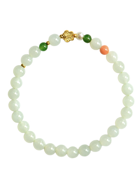 原创和田玉黄金女款玉石手链礼品