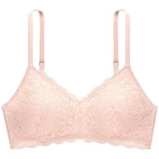 维密明星同款格蕾丝Logo字母肩带文胸纯欲蕾丝法式吊带美背内衣女