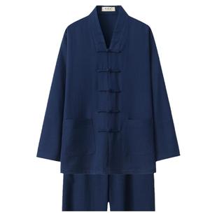 武当道袍春夏V领正一道士服装男女同款秋季三宝领道姑服装居士服