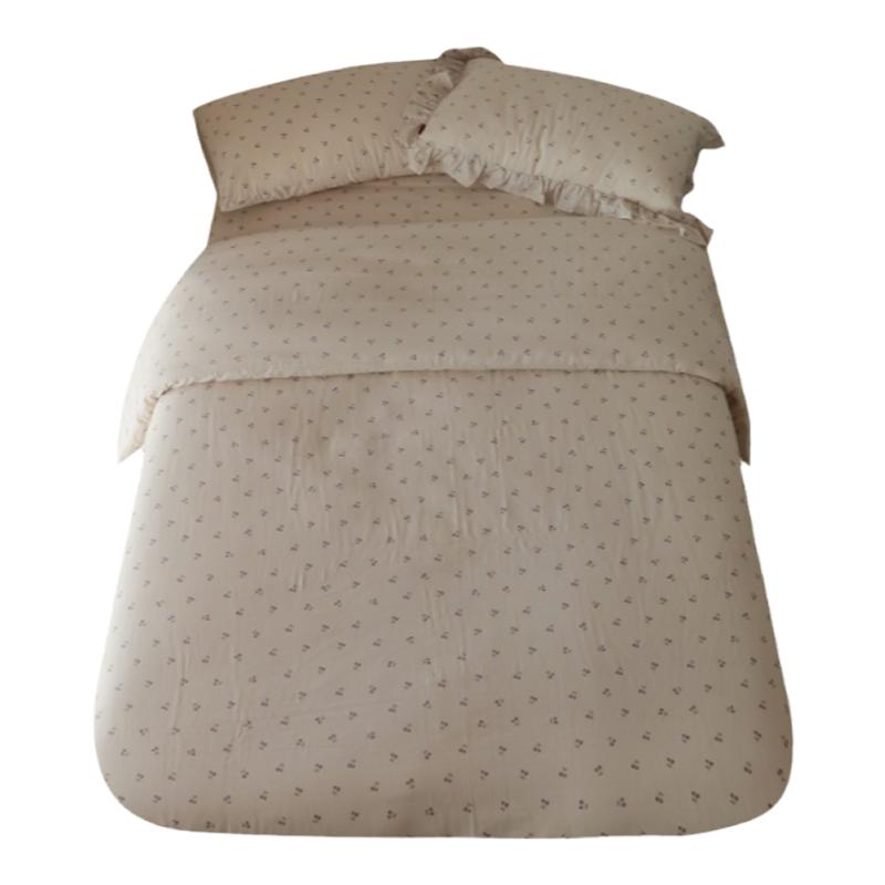 MLG | 奶杏紫樱桃少女宿舍透气纯棉双层纱被套枕套床单床笠1.2米