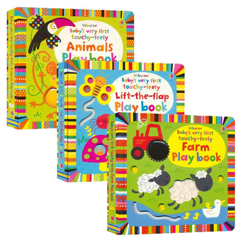 Usborne Baby's Very First Touchy-Feely Animal Farm Play Book 触感游戏书 农场 动物 翻翻书洞洞书 幼儿纸板启蒙 英文原版图书