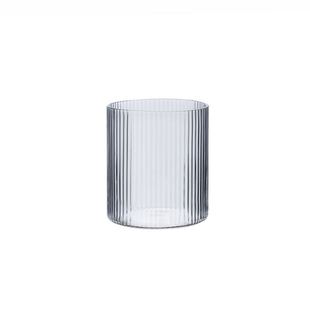 日式竖条纹玻璃茶杯筋纹杯茶具网红水杯洋酒威士忌酒杯ins风北欧