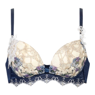 华歌尔Wacoal内衣女集中聚拢防外扩小胸日系刺绣蕾丝性感文胸罩