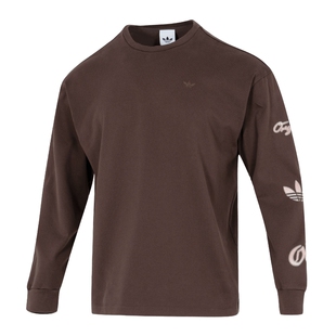 阿迪达斯三叶草男装2026春季新款日常运动宽松长袖圆领T恤KR5045