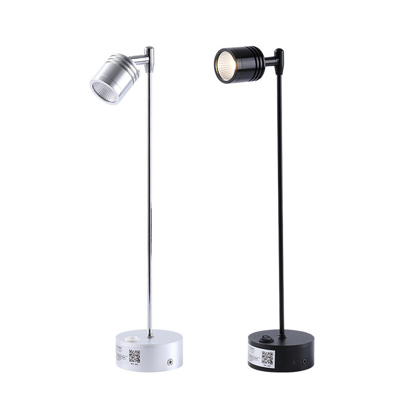led充电射灯cob3w5w射灯柜台照画射灯可移动玻璃无线立杆展会射灯