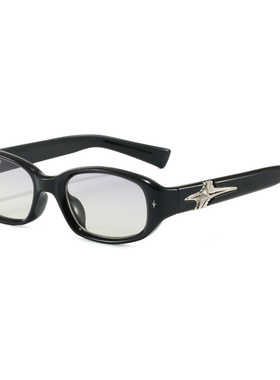 2026美式窄框嘻哈墨镜男可配度数浅灰色太阳镜韩国潮牌墨镜酷