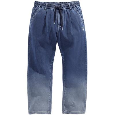 太平鸟男装渐变抽绳直筒牛仔裤B1HAE1147