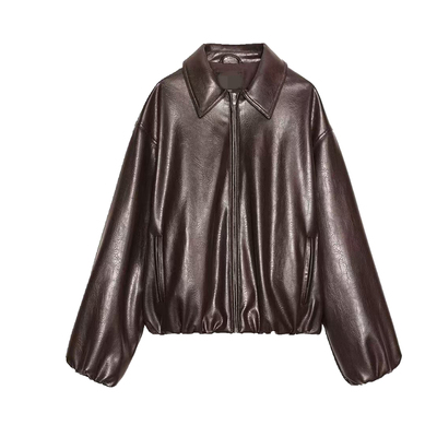 ZARLuvip查罗仿皮衣飞行员外套女