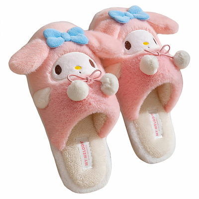 三丽鸥美乐蒂女亲子棉拖鞋保暖鞋