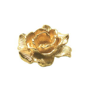 法式创意个性花朵黄铜衣柜门把手抽屉五金橱柜北欧金色小拉手轻奢