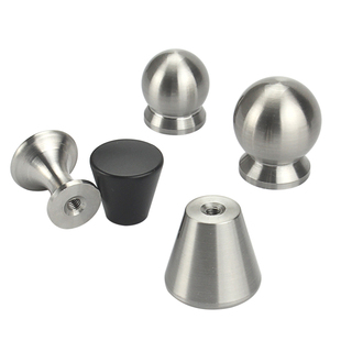 304不锈钢单孔拉手 现代哑黑色粒状圆形圆球衣柜门抽屉家具小拉手