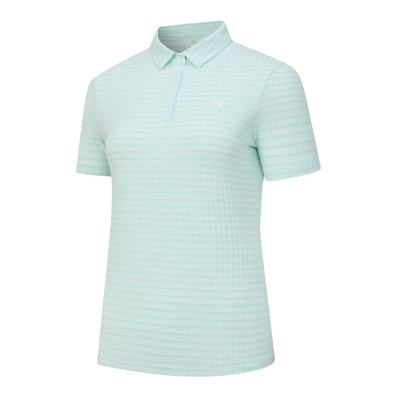 女士GOLF细格纹针织短袖POLO衫