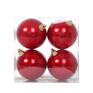 晶华造花3-25cm红色圣诞球圣诞节挂球吊球圣诞树圣诞圈装饰品吊饰