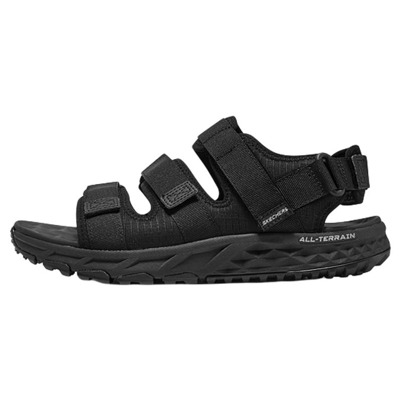 Skechers斯凯奇春季透气男鞋舒适百搭户外休闲魔术贴凉鞋沙滩鞋