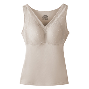 保暖背心女加绒加厚带胸垫免穿文胸一体式打底内衣胖mm大码秋冬季