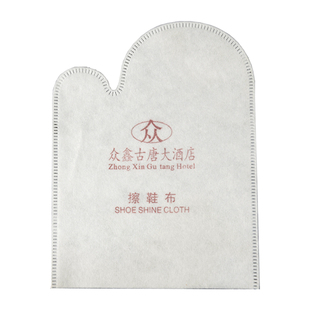 一次性擦鞋布手套式檫皮鞋专用抛光巾酒店宾馆用品插鞋子的搽鞋纸