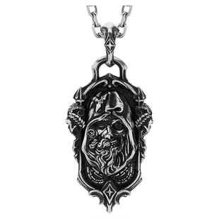 ROCKRIDE 重生三首冥神吊坠 项链新款男款复古高级925纯银