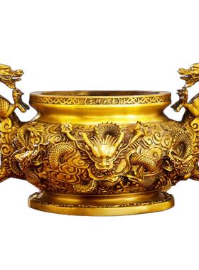 九龙香炉纯铜寺庙祠堂上香供奉炉