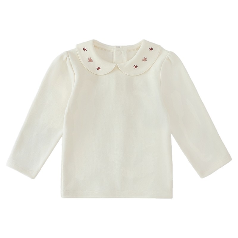 女童T恤春秋长袖打底衫宝宝娃娃领休闲衣服幼儿冬季保暖儿童上衣