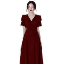 新娘2019红色结婚平时可穿女晚礼服1